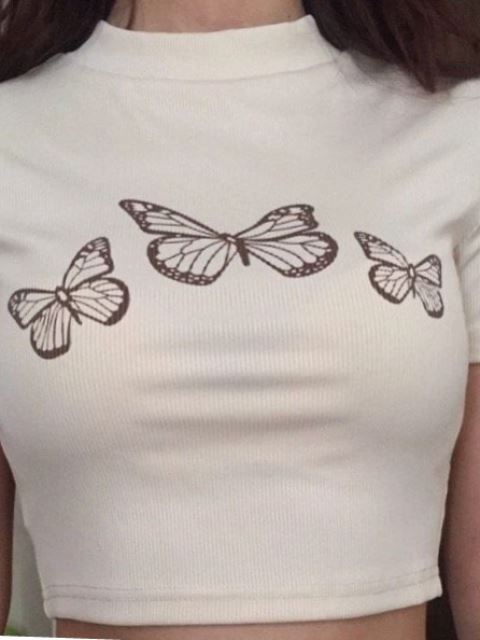 tops de mariposas