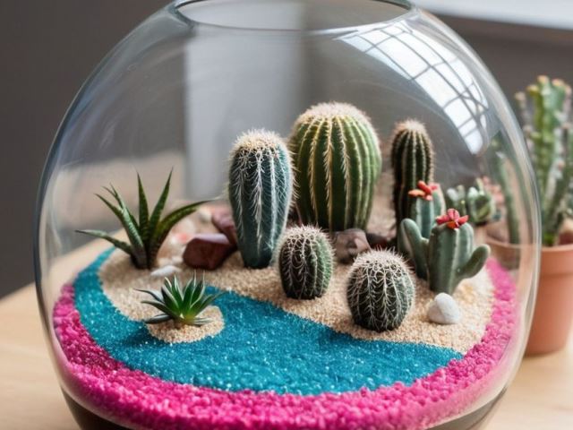 Mini Terrario de Cactus