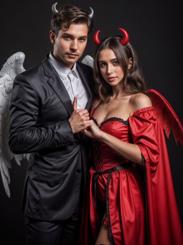 Ideas para Disfraces de Halloween en Pareja: Ángel y diablo