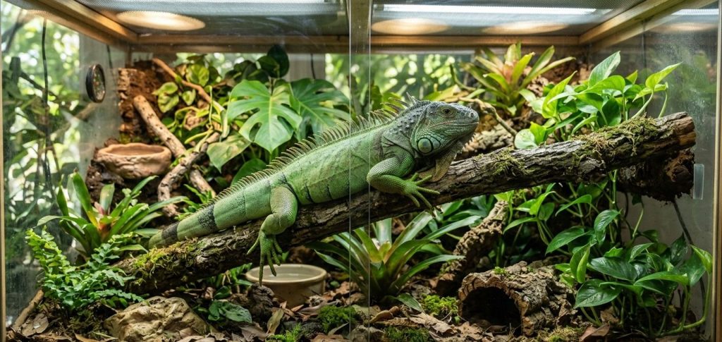iguana verde adulta