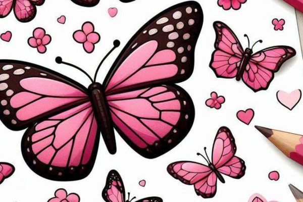 Mariposas Rosadas para Imprimir